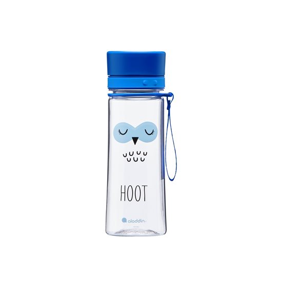 Buidéal plaisteach 350 ml Aveo, patrún owl, Gorm - Aladdin