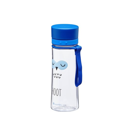 Garrafa de plástico Aveo de 350 ml, padrão de coruja, Azul - Aladdin