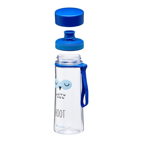 350 ml Aveo plastikinis buteliukas, pelėdos raštas, Mėlyna – Aladdin
