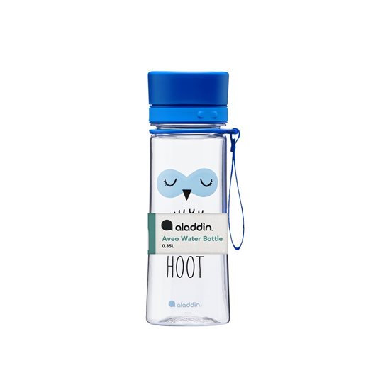 Plastová fľaša Aveo 350 ml, vzor sovy, Modrá - Aladdin