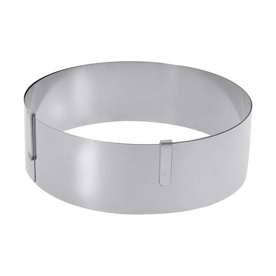 Bővíthető tortagyűrű, rozsdamentes acél, 16 - 36 cm - de Buyer