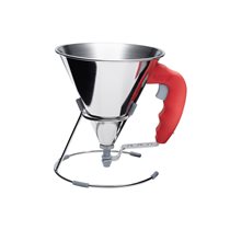 KWIK piston mini-funnel, with stand, 0.8 L , red - "de Buyer" brand