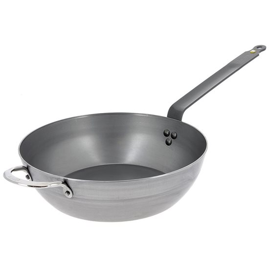 Deep frying pan, steel, 32 cm, "Mineral B" - de Buyer