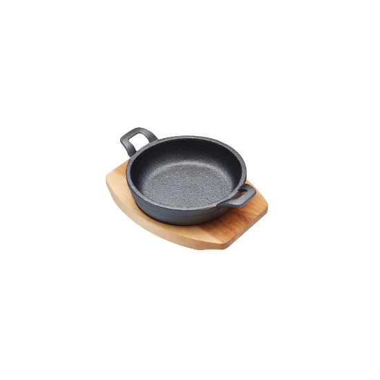 Minirondelek żeliwny 12 cm z drewnianą podstawą - firmy Kitchen Craft