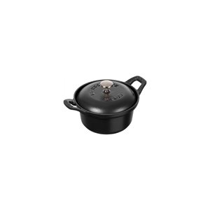 Cocotte cooking pot made of cast iron 12 cm/0.5 l, "La Coquette", Black - Staub 