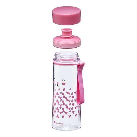 350 ml Aveo plastikflaske, kaninmønster, Pink - Aladdin