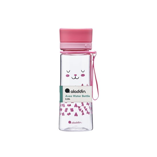 Garrafa de plástico Aveo de 350 ml, padrão de coelho, Rosa - Aladdin