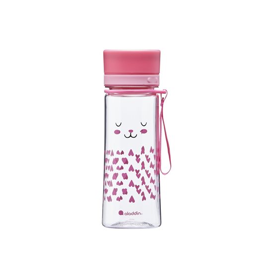 350 ml Aveo plastflaska, kaninmönster, Rosa - Aladdin