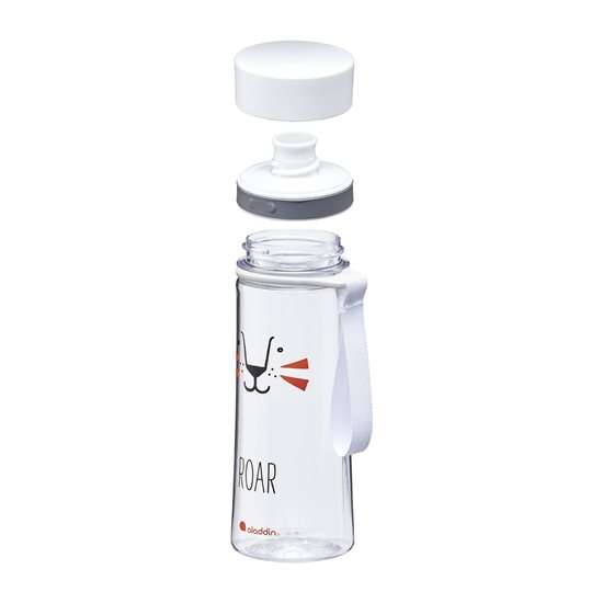 Botella de plástico Aveo de 350 ml, estampado de león, Blanco - Aladdin