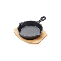 Mini-cooking pan 12 cm with wooden support - by Kitchen Craft