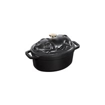 "Cocotte cochon" cooking pot  made of cast iron 17 cm/1 l, <<Black>> - Staub