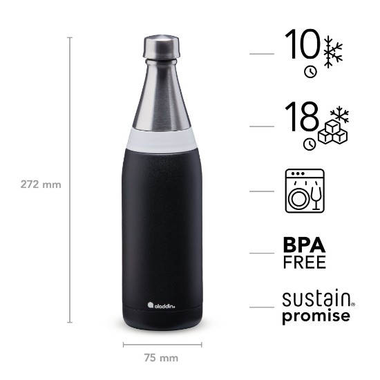 Fľaša Fresco Thermavac 600 ml, nerez, farba Lava Black - značka Aladdin