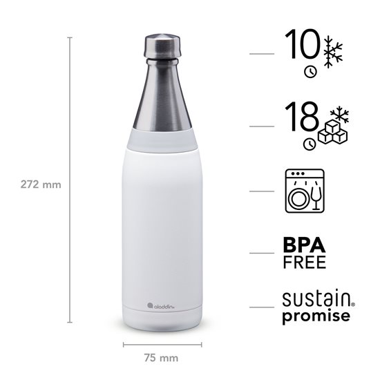 "Fresco Thermavac" stainless steel bottle 600 ml, <<Snowflake White>> - Aladdin