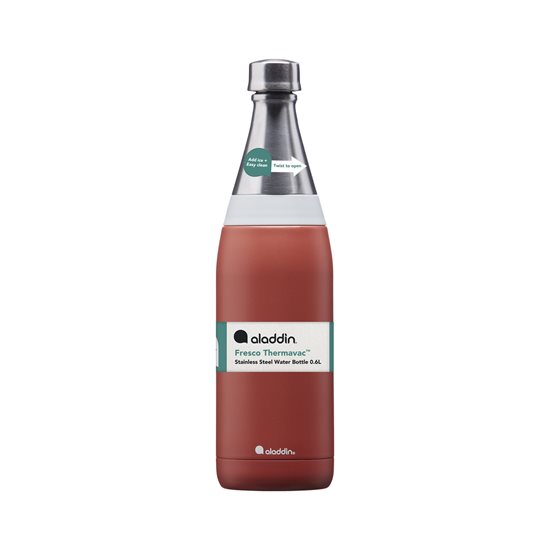 "Fresco Thermavac" stainless steel bottle 600 ml, <<Terracotta>> - Aladdin