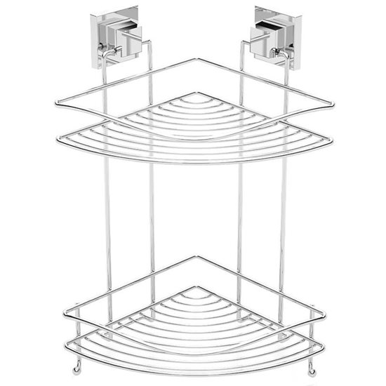 Ράφι μπάνιου 2 επιπέδων, κόλλα, 21 x 21 x 40 cm - Tekno-tel