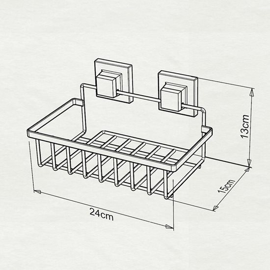 Selvklebende baderomshylle, 15 x 24 x 14 - Tekno-tlf