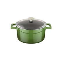Saucepan, cast iron, 20 cm, "Glaze" range, green - LAVA brand