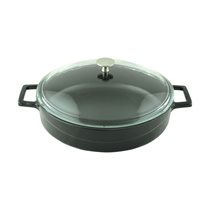 Saucepan, cast iron, 28 cm, "Glaze" range, black - LAVA brand