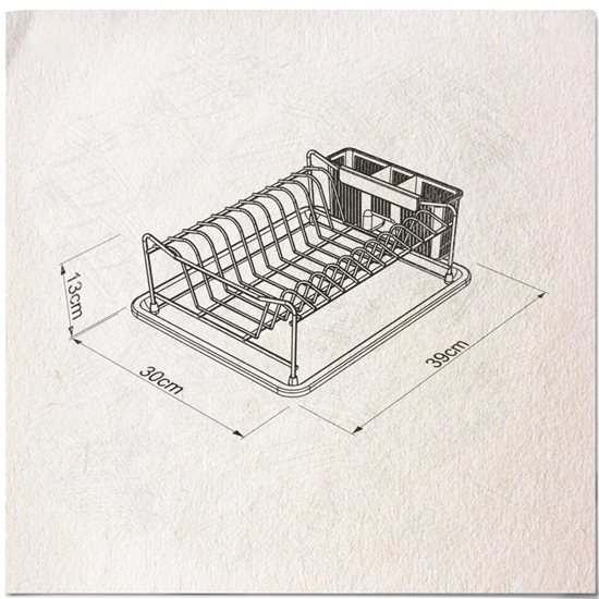 Сушилка для посуды, 39 x 30 x 13 см, фиолетовая - Tekno-tel