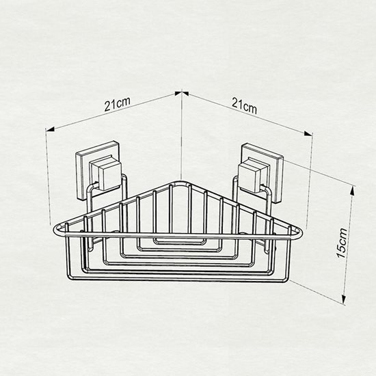 Estante de baño, adhesivo, 21 x 21 x 15 cm - Tekno-tel