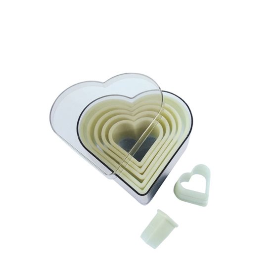 7'li Pasta Kesici Seti, kalp şeklinde, 5 cm - "de Buyer" marka