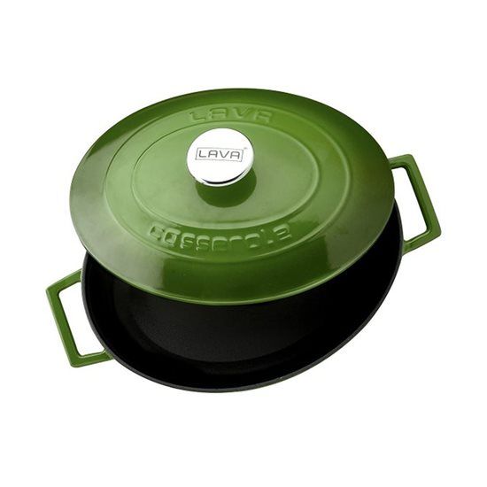 Oval saucepan, cast iron, 25 cm, "Folk", green - LAVA brand