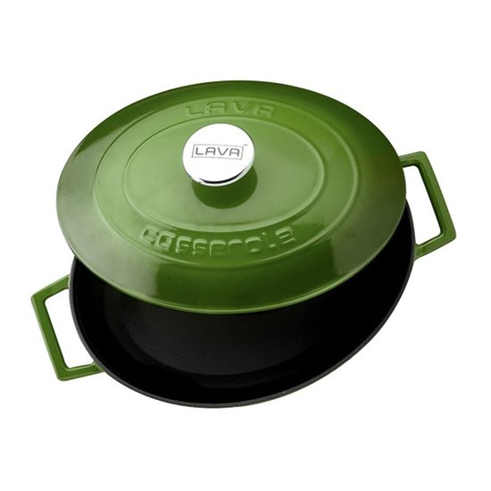 Oval kasserolle, støpejern, 27 cm, "Folk"-serie, grønn - LAVA-merke