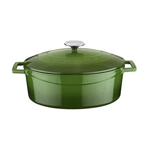 Oval saucepan, cast iron, 29 cm, "Folk" range, green - LAVA brand