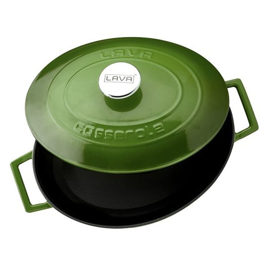 Oval saucepan, cast iron, 29 cm, "Folk" range, green - LAVA brand