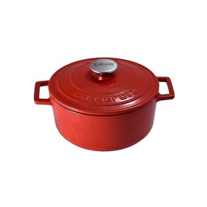Saucepan, cast iron, 22 cm, "Folk", red - LAVA brand