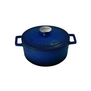 Saucepan, cast iron, 22 cm, "Folk", blue - LAVA brand
