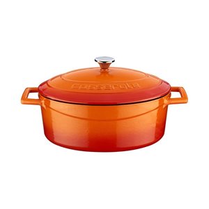 Oval cast-iron saucepan, 27 cm, “Folk” range, orange coloured – LAVA