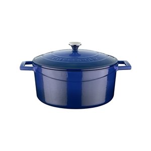 Saucepan, cast iron, 24 cm, "Folk" range, blue - LAVA brand