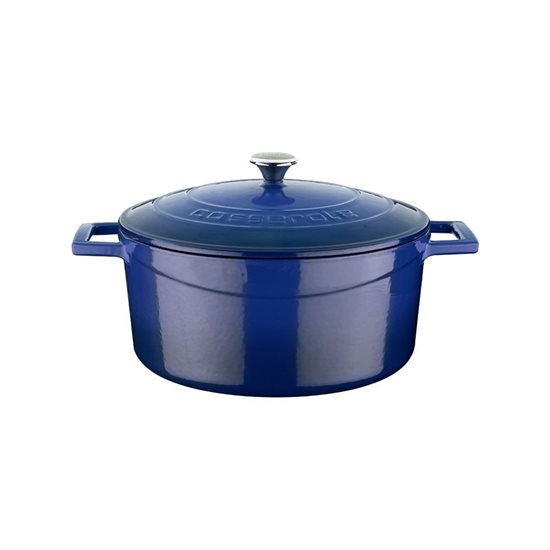 Saucepan, cast iron, 24 cm / 4.5 L, "Folk", blue - LAVA