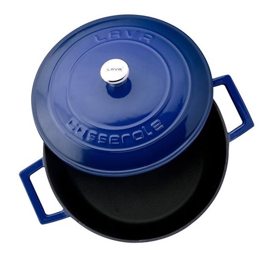 Saucepan, cast iron, 24 cm / 4.5 L, "Folk", blue - LAVA