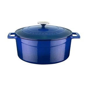 Saucepan, cast iron, 28 cm, "Folk" range, blue - LAVA brand