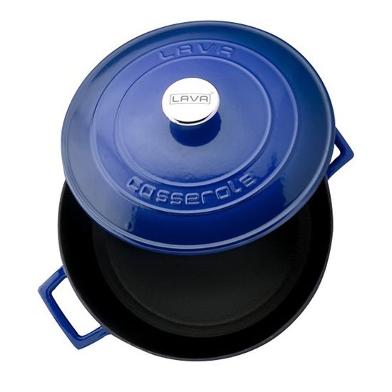 Saucepan, cast iron, 28 cm, "Folk" range, blue - LAVA brand