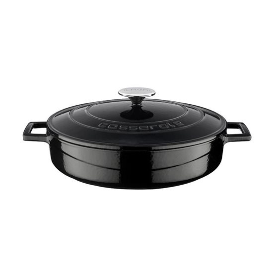 Saucepan, cast iron, 28 cm, "Folk" range, black - LAVA brand