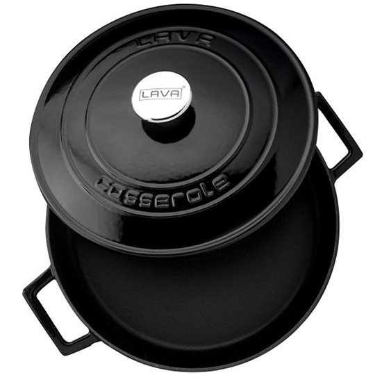 Saucepan, cast iron, 28 cm, "Folk" range, black - LAVA brand