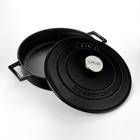 Saucepan, cast iron, 28 cm, "Folk" range, black - LAVA brand