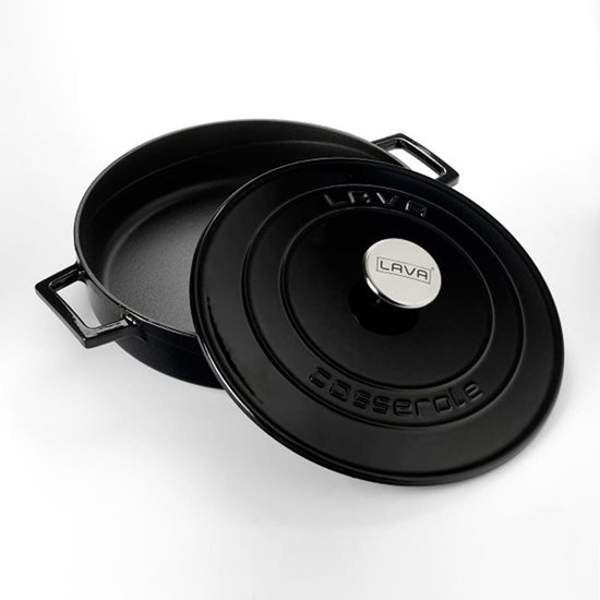 Casserole, fonte, 28 cm, gamme "Folk", noire - Marque LAVA