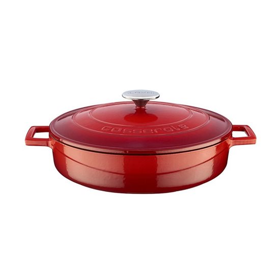 Saucepan, cast iron, 28 cm, "Folk" range, red - LAVA brand