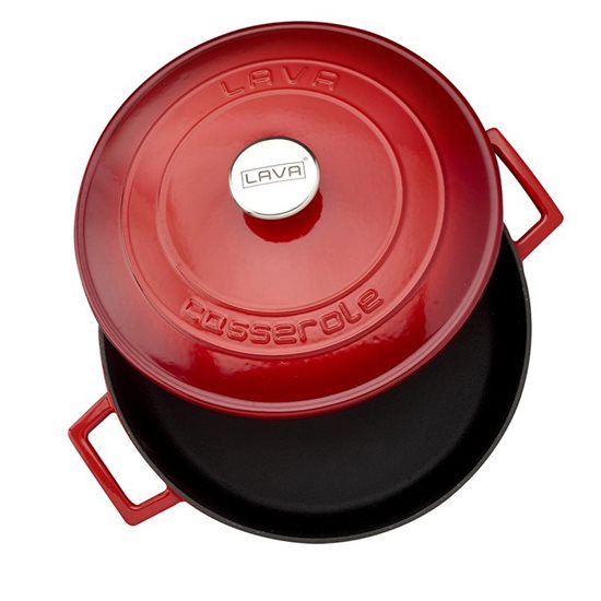 Saucepan, cast iron, 28 cm, "Folk" range, red - LAVA brand