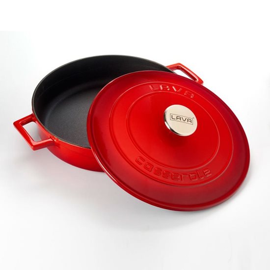 Saucepan, cast iron, 28 cm, "Folk" range, red - LAVA brand