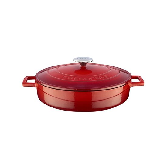 Saucepan, cast iron, 24 cm, "Folk" range, red - LAVA brand