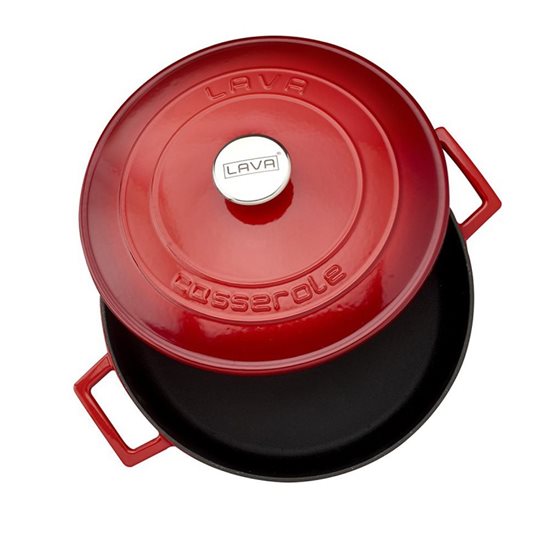 Saucepan, cast iron, 24 cm, "Folk" range, red - LAVA brand