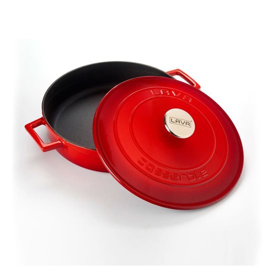 Saucepan, cast iron, 24 cm, "Folk" range, red - LAVA brand
