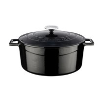 Saucepan, cast iron, 28 cm, 6.7 l, "Folk" range, black - LAVA brand