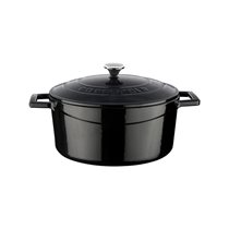 Saucepan, cast iron, 24 cm, "Folk" range, black - LAVA brand