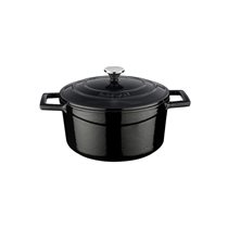 Saucepan, cast iron, 20 cm, "Folk" range, black - LAVA brand